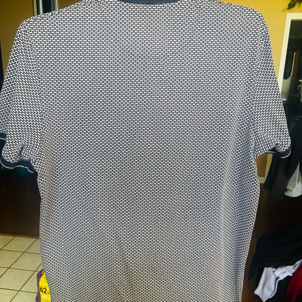 Ted Baker Navy and White Patterned Polo Shirt - Picture 7 of 8